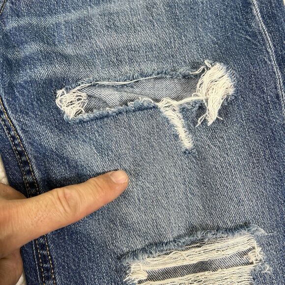Aeropostale Jeans Women’s Size 00R (Actual 25x25) Blue 90’s Baggy Distressed - Picture 4 of 14